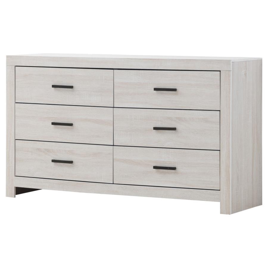 Brantford - 6 - Drawer Dresser - Coastal White Dressers modern furniture Contempo Furniture