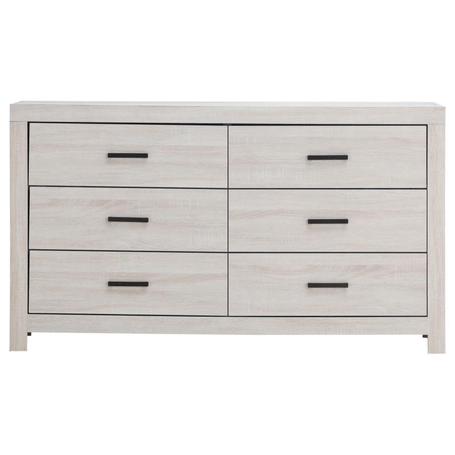 Brantford - 6 - Drawer Dresser - Coastal White Dressers modern furniture Contempo Furniture