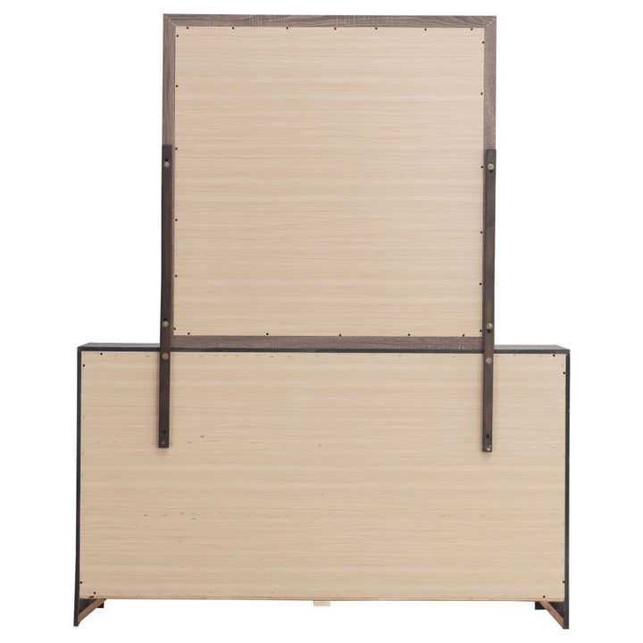 Brantford - 6 - Drawer Dresser With Mirror - Barrel Oak Dresser &amp; Mirror modern furniture Contempo Furniture