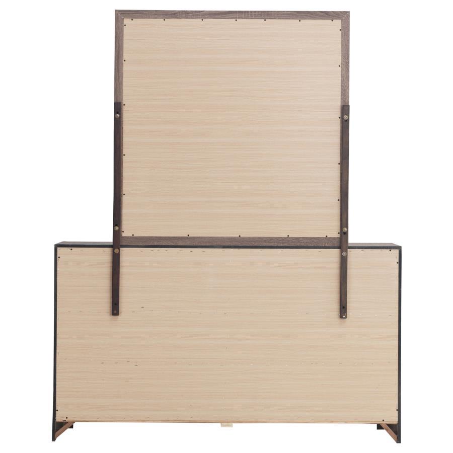 Brantford - 6 - Drawer Dresser With Mirror - Barrel Oak Dresser & Mirror modern furniture Contempo Furniture