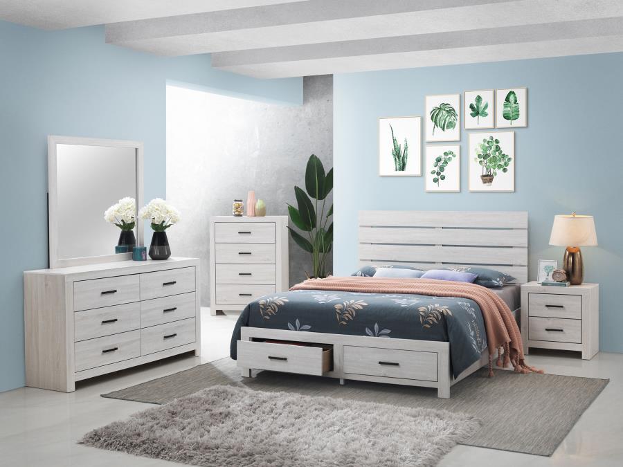 Brantford - 6 - Drawer Dresser With Mirror - Coastal White Dresser & Mirror modern furniture Contempo Furniture