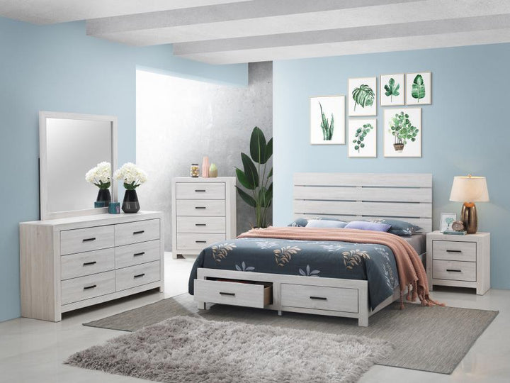 Brantford - 6 - Drawer Dresser With Mirror - Coastal White Dresser &amp; Mirror modern furniture Contempo Furniture