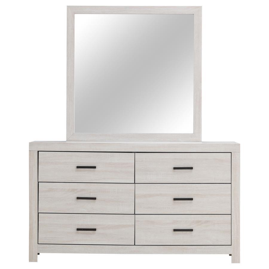 Brantford - 6 - Drawer Dresser With Mirror - Coastal White Dresser & Mirror modern furniture Contempo Furniture