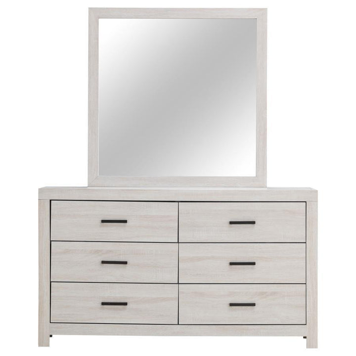 Brantford - 6 - Drawer Dresser With Mirror - Coastal White Dresser &amp; Mirror modern furniture Contempo Furniture