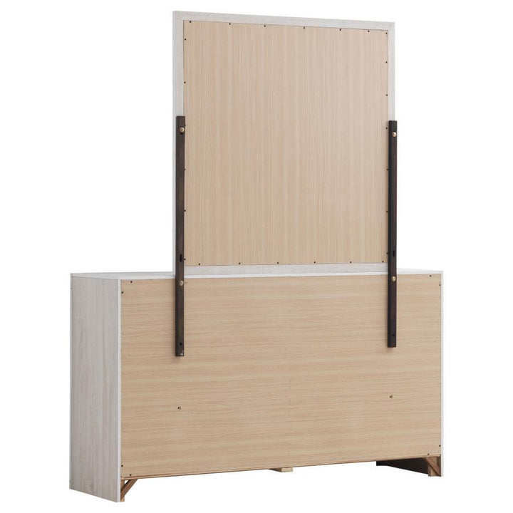 Brantford - 6 - Drawer Dresser With Mirror - Coastal White Dresser &amp; Mirror modern furniture Contempo Furniture