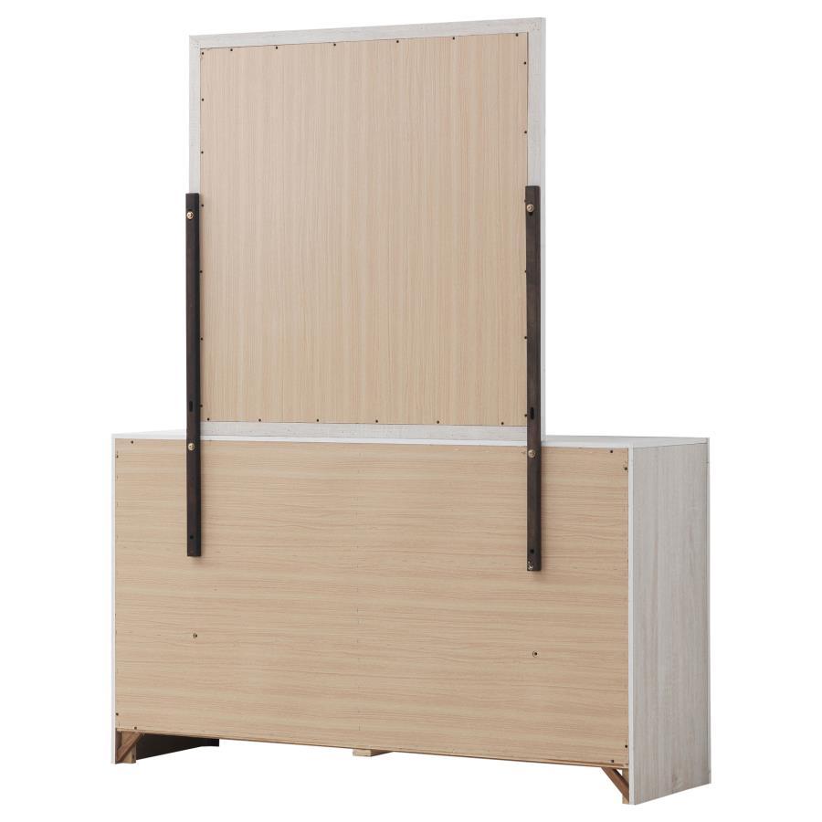 Brantford - 6 - Drawer Dresser With Mirror - Coastal White Dresser & Mirror modern furniture Contempo Furniture