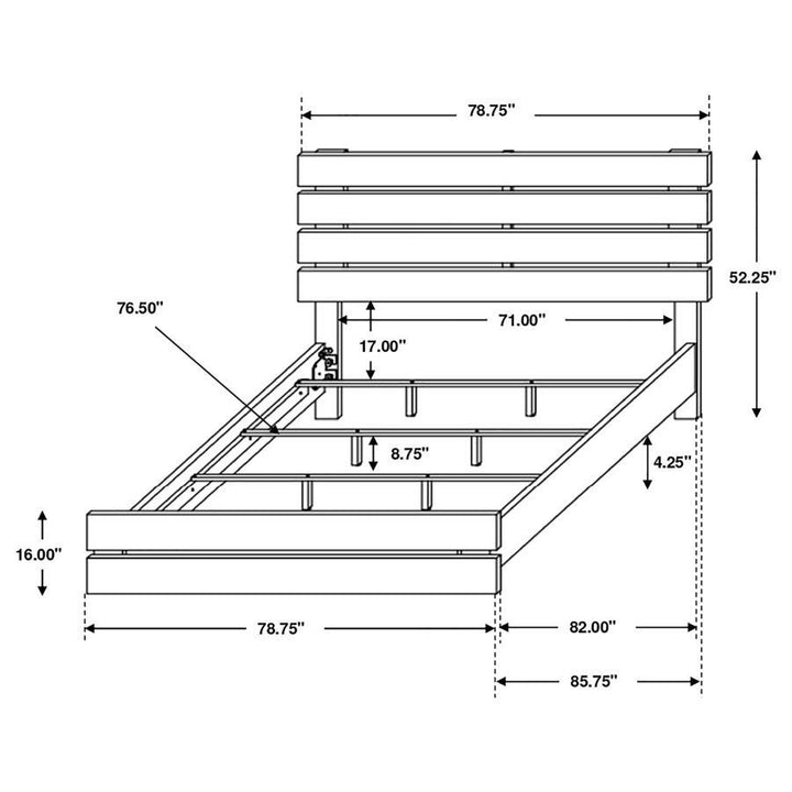 Brantford - Wood Eastern King Panel Bed - Barrel Oak Panel Bed modern furniture Contempo Furniture