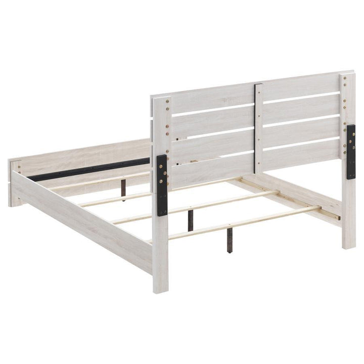 Brantford - Wood Eastern King Panel Bed - Coastal White Panel Bed modern furniture Contempo Furniture