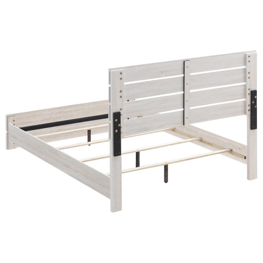 Brantford - Wood Eastern King Panel Bed - Coastal White Panel Bed modern furniture Contempo Furniture