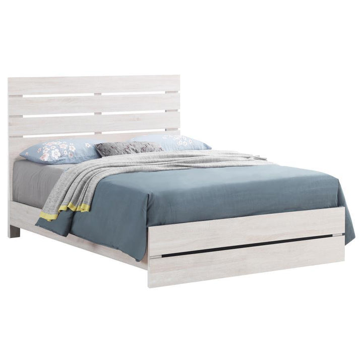 Brantford - Wood Eastern King Panel Bed - Coastal White Panel Bed modern furniture Contempo Furniture