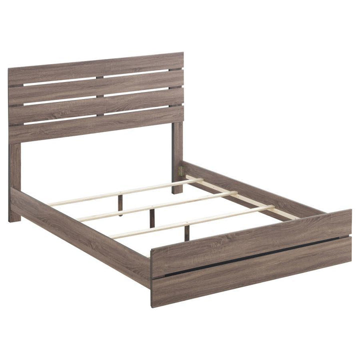Brantford - Wood Queen Panel Bed - Barrel Oak Panel Bed modern furniture Contempo Furniture