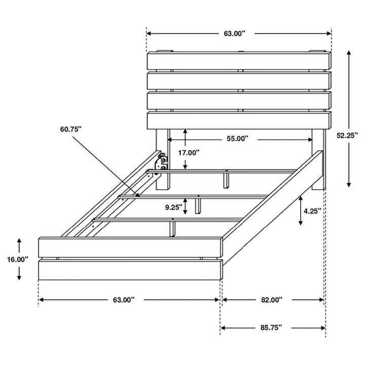 Brantford - Wood Queen Panel Bed - Barrel Oak Panel Bed modern furniture Contempo Furniture