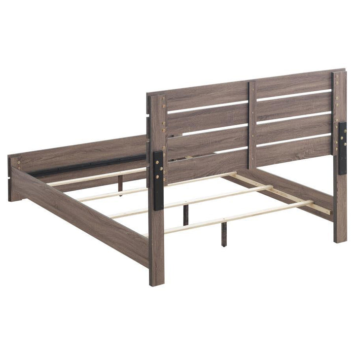 Brantford - Wood Queen Panel Bed - Barrel Oak Panel Bed modern furniture Contempo Furniture