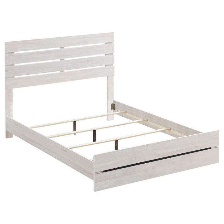 Brantford - Wood Queen Panel Bed - Coastal White Panel Bed modern furniture Contempo Furniture