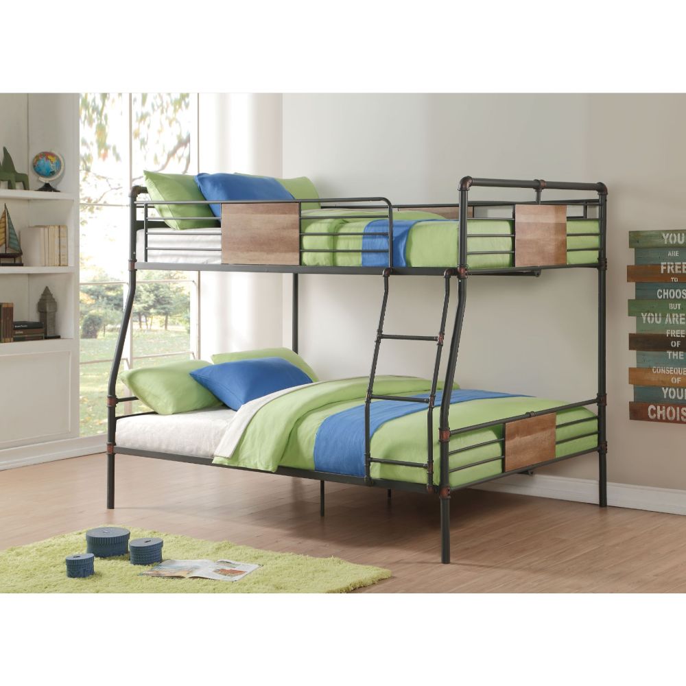 Brantley Full XL over Queen Bunk Bed - Sandy Black & Dark Bronze