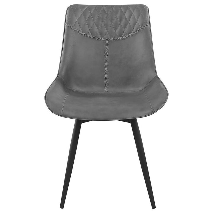 Brassie - Upholstered Swivel Dining Side Chair (Set of 2) - Gray Chair Set modern furniture Contempo Furniture