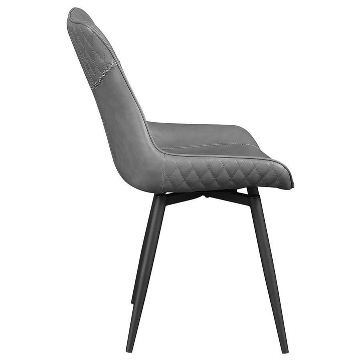 Brassie - Upholstered Swivel Dining Side Chair (Set of 2) - Gray Chair Set modern furniture Contempo Furniture