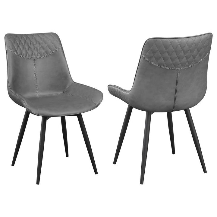 Brassie - Upholstered Swivel Dining Side Chair (Set of 2) - Gray Chair Set modern furniture Contempo Furniture