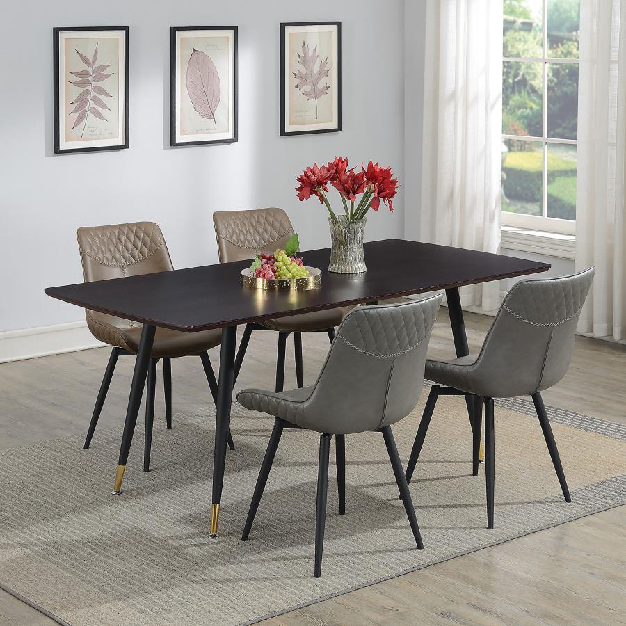 Brassie - Upholstered Swivel Dining Side Chair (Set of 2) - Gray Chair Set modern furniture Contempo Furniture