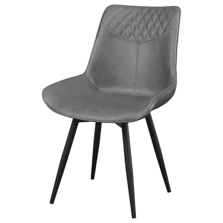 Brassie - Upholstered Swivel Dining Side Chair (Set of 2) - Gray Chair Set modern furniture Contempo Furniture