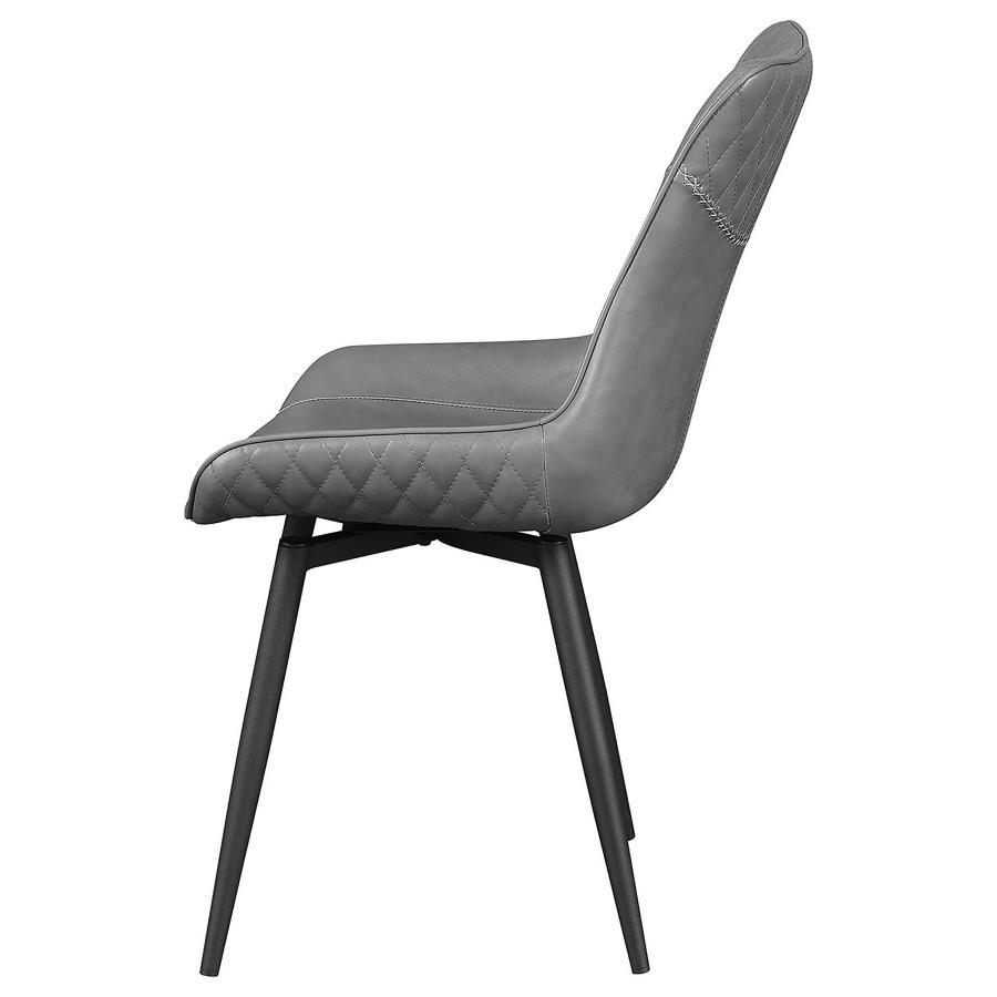 Brassie - Upholstered Swivel Dining Side Chair (Set of 2) - Gray Chair Set modern furniture Contempo Furniture