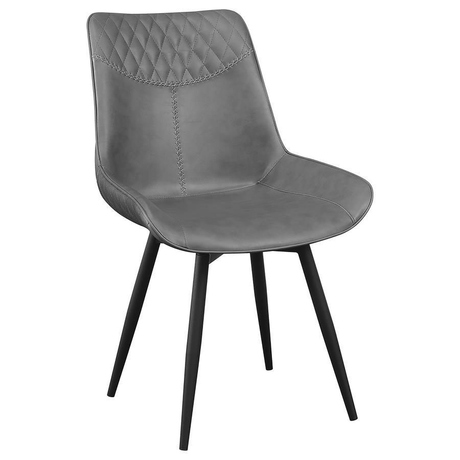 Brassie - Upholstered Swivel Dining Side Chair (Set of 2) - Gray Chair Set modern furniture Contempo Furniture