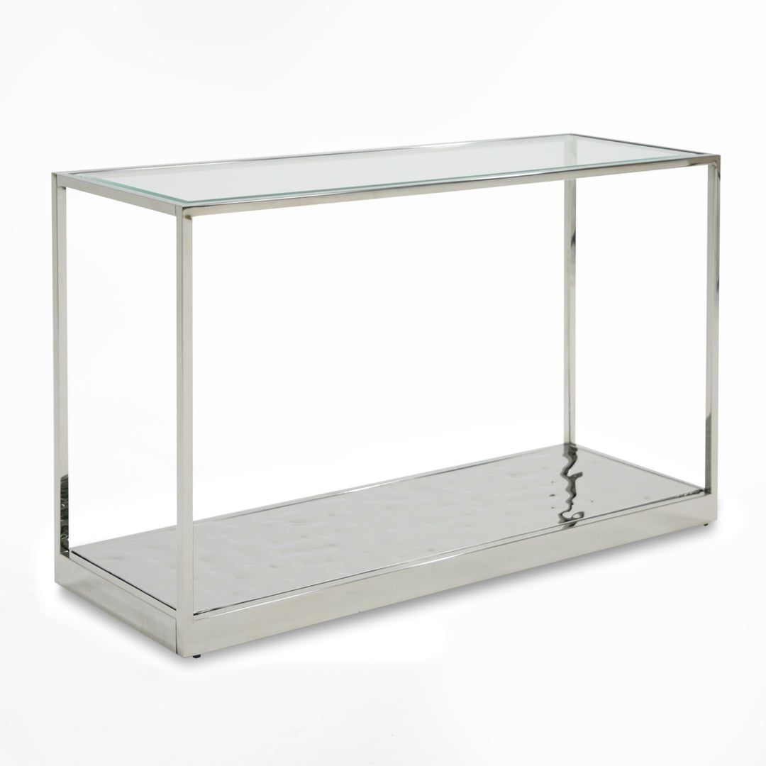 Braxton - Contemporary Clear Wave Glass Console Table