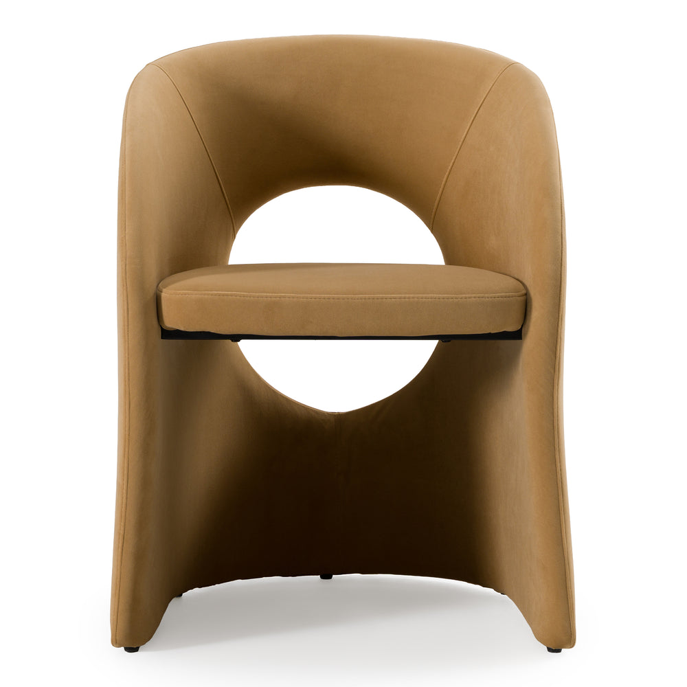 Brea - Modern Tan Fabric Dining Chair - View 3