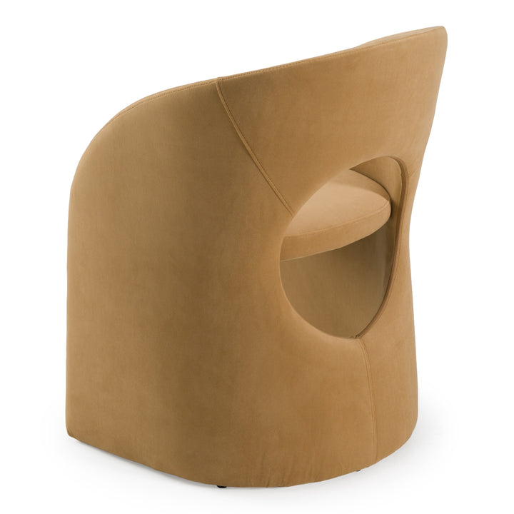 Brea  Modern Tan Fabric Dining Chair