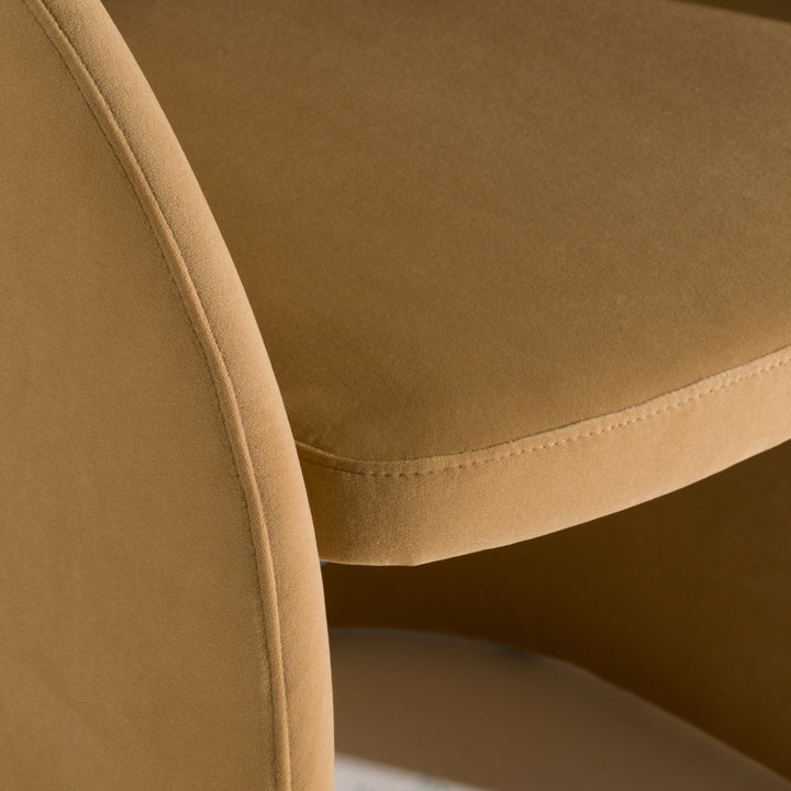 Brea  Modern Tan Fabric Dining Chair