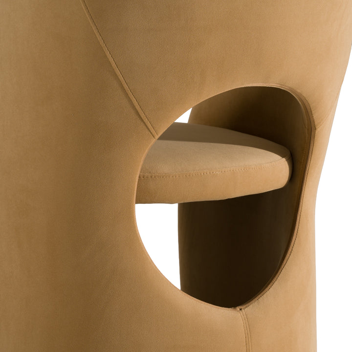 Brea  Modern Tan Fabric Dining Chair