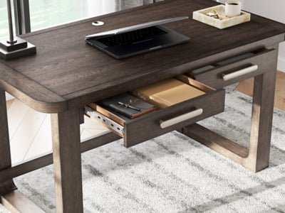 Breckington 56" Home Office Desk - Dark Brown Writing Desk modern furniture Contempo Furniture