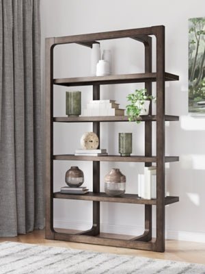 Breckington 76" Bookcase - Dark Brown Standard Bookcase modern furniture Contempo Furniture