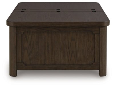 Breckington Coffee Table With Storage - Dark Brown Cocktail Table modern furniture Contempo Furniture