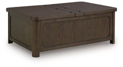 Breckington Coffee Table With Storage - Dark Brown Cocktail Table modern furniture Contempo Furniture