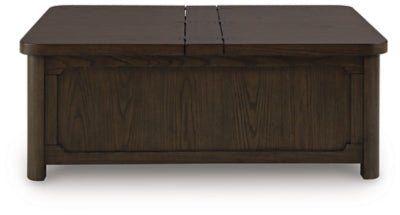 Breckington Coffee Table With Storage - Dark Brown Cocktail Table modern furniture Contempo Furniture
