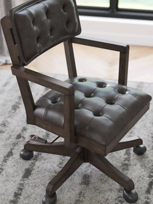 Breckington Home Office Desk Chair - Dark Brown Desk Chair modern furniture Contempo Furniture