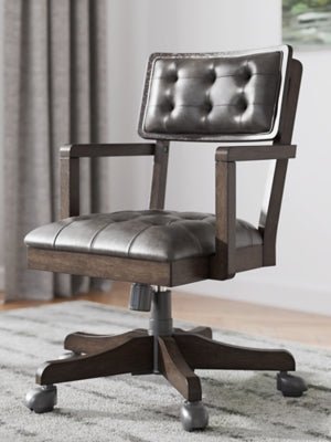 Breckington Home Office Desk Chair - Dark Brown Desk Chair modern furniture Contempo Furniture