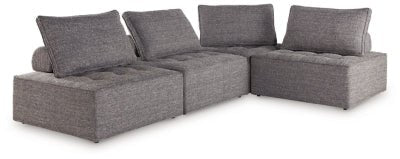 Bree Zee 4 - Piece Outdoor Sectional - Dark Brown Stationary Sectional modern furniture Contempo Furniture