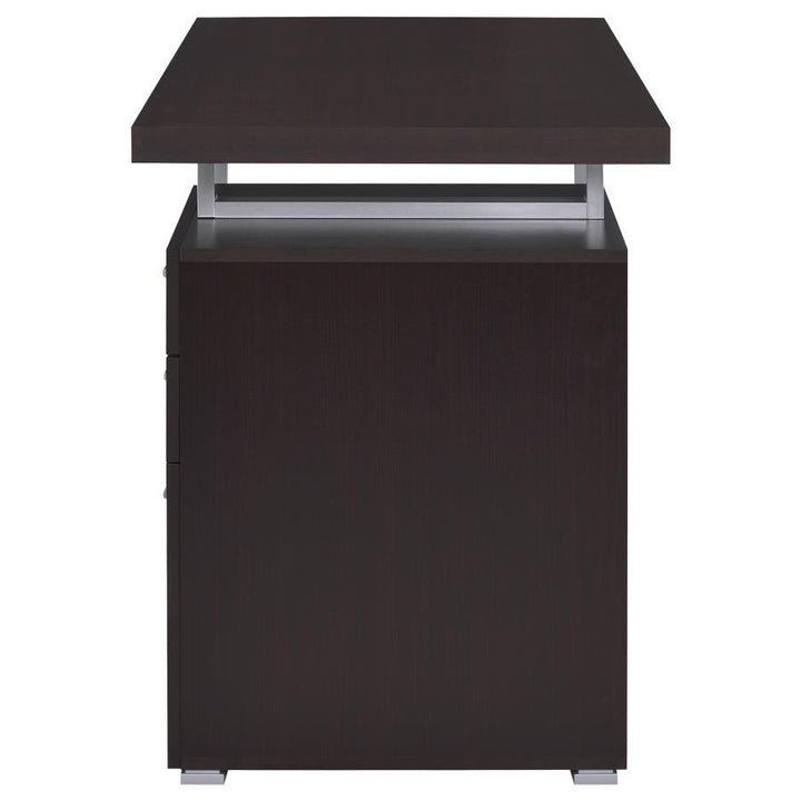 Brennan - 3 - Drawer Office Computer Desk - Cappuccino Computer Desk modern furniture Contempo Furniture