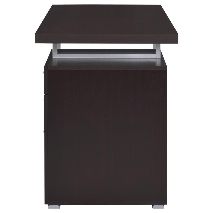 Brennan - 3 - Drawer Office Computer Desk - Cappuccino Computer Desk modern furniture Contempo Furniture