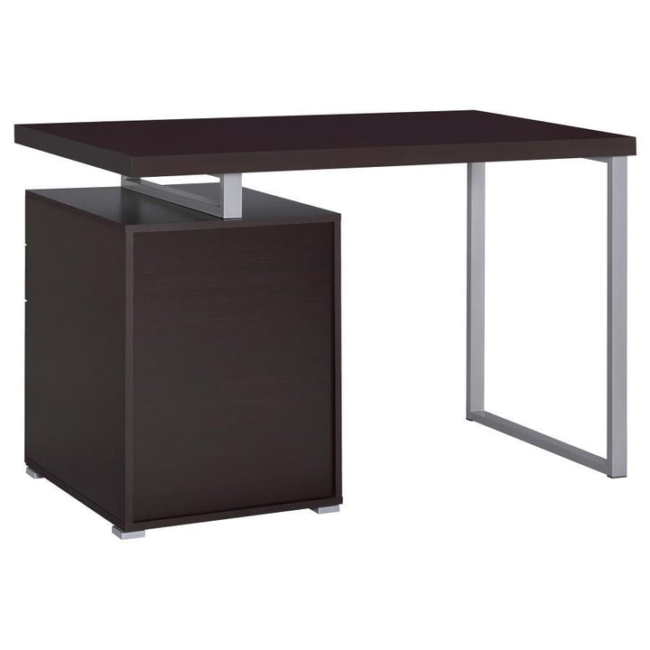Brennan - 3 - Drawer Office Computer Desk - Cappuccino Computer Desk modern furniture Contempo Furniture