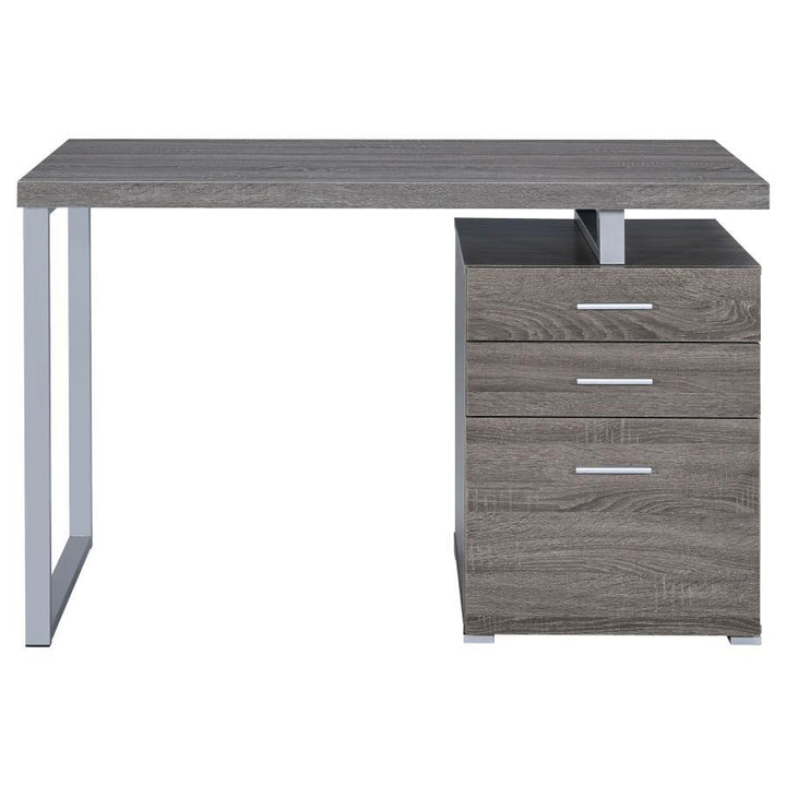 Brennan - 3 - Drawer Office Computer Desk - Weathered Gray Computer Desk modern furniture Contempo Furniture