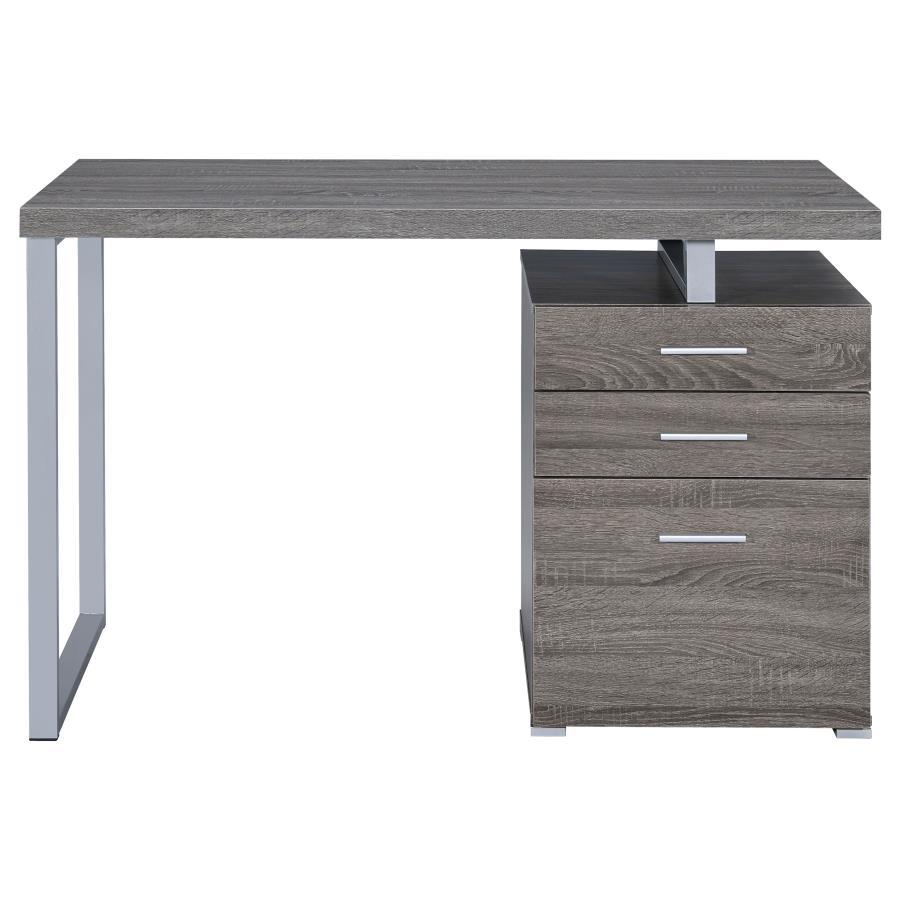 Brennan - 3 - Drawer Office Computer Desk - Weathered Gray Computer Desk modern furniture Contempo Furniture