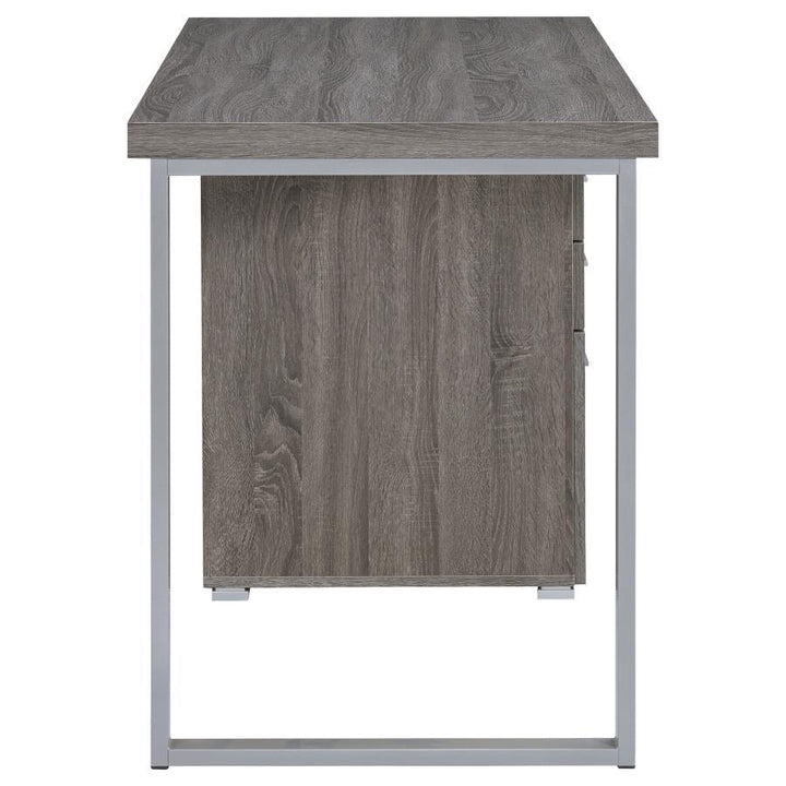 Brennan - 3 - Drawer Office Computer Desk - Weathered Gray Computer Desk modern furniture Contempo Furniture