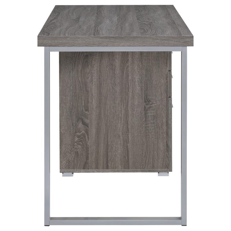 Brennan - 3 - Drawer Office Computer Desk - Weathered Gray Computer Desk modern furniture Contempo Furniture