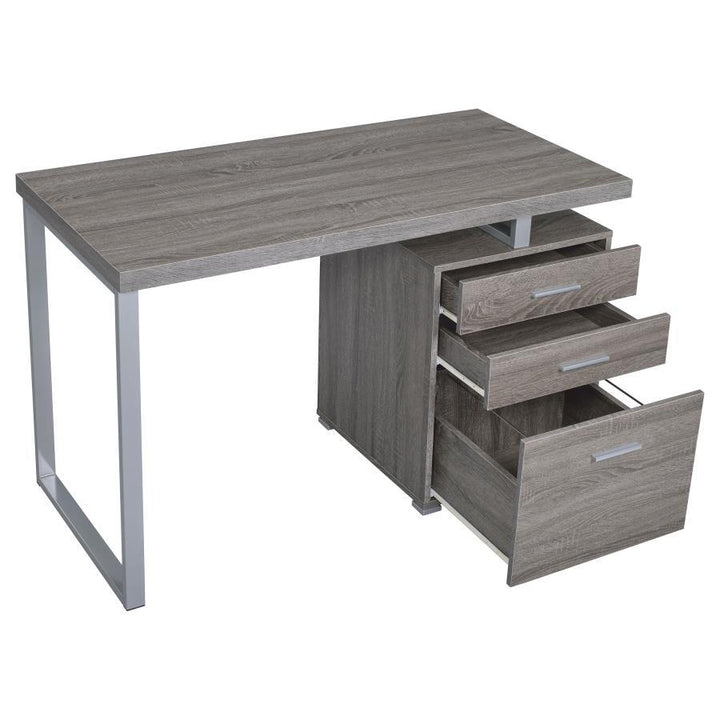 Brennan - 3 - Drawer Office Computer Desk - Weathered Gray Computer Desk modern furniture Contempo Furniture