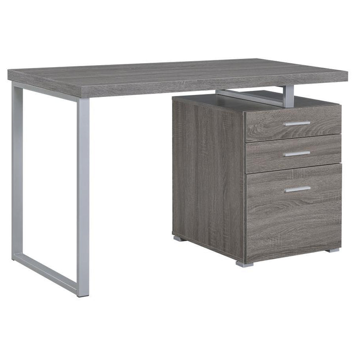 Brennan - 3 - Drawer Office Computer Desk - Weathered Gray Computer Desk modern furniture Contempo Furniture