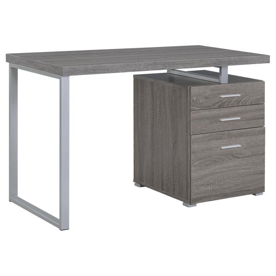 Brennan - 3 - Drawer Office Computer Desk - Weathered Gray Computer Desk modern furniture Contempo Furniture