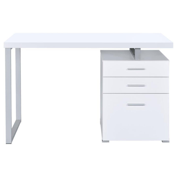 Brennan - 3 - Drawer Office Computer Desk - White Computer Desk modern furniture Contempo Furniture